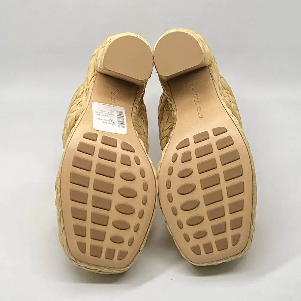 Bottega Veneta Trinity Weave Raffia Platform Sandals size 38
